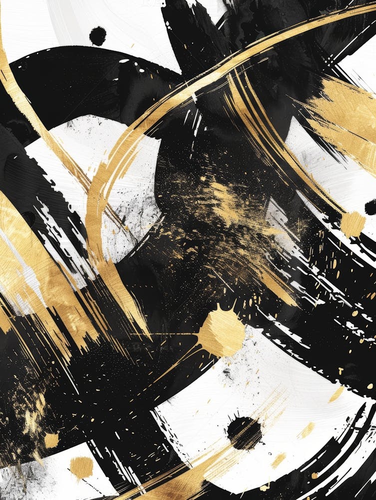 Abstract Black And Gold Canvas Print 8