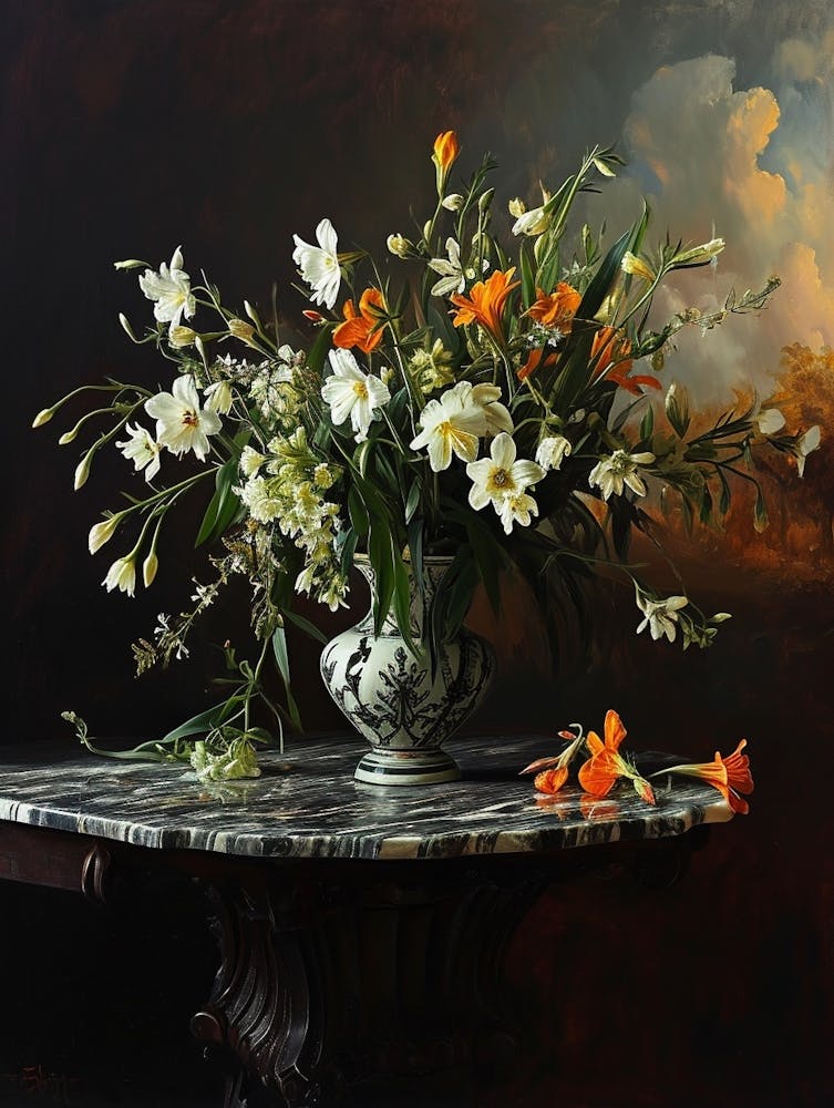 Baroque Floral Still Life Lisianthus 4