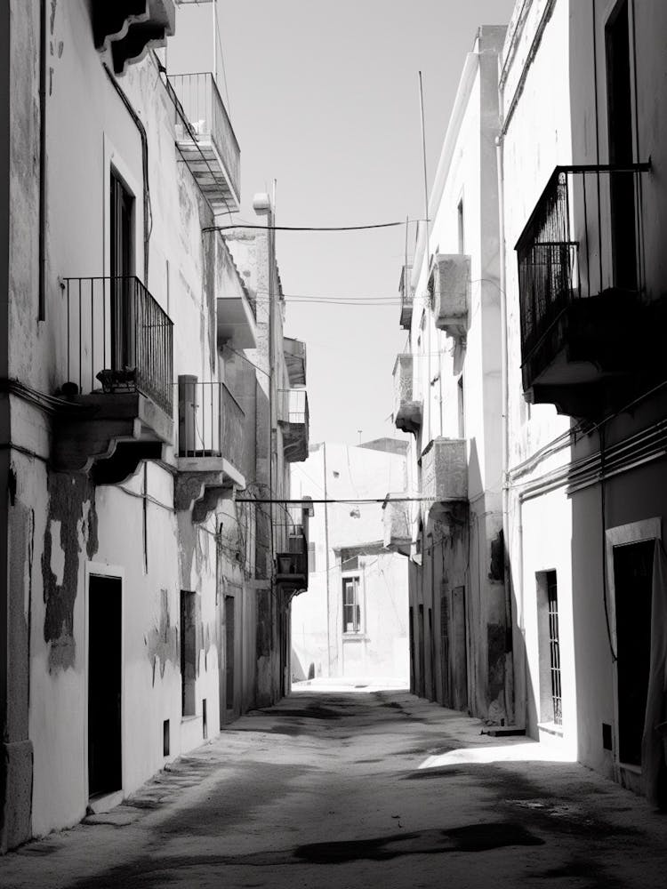 Alghero, Italie, Photographie Noir Et Blanc 2