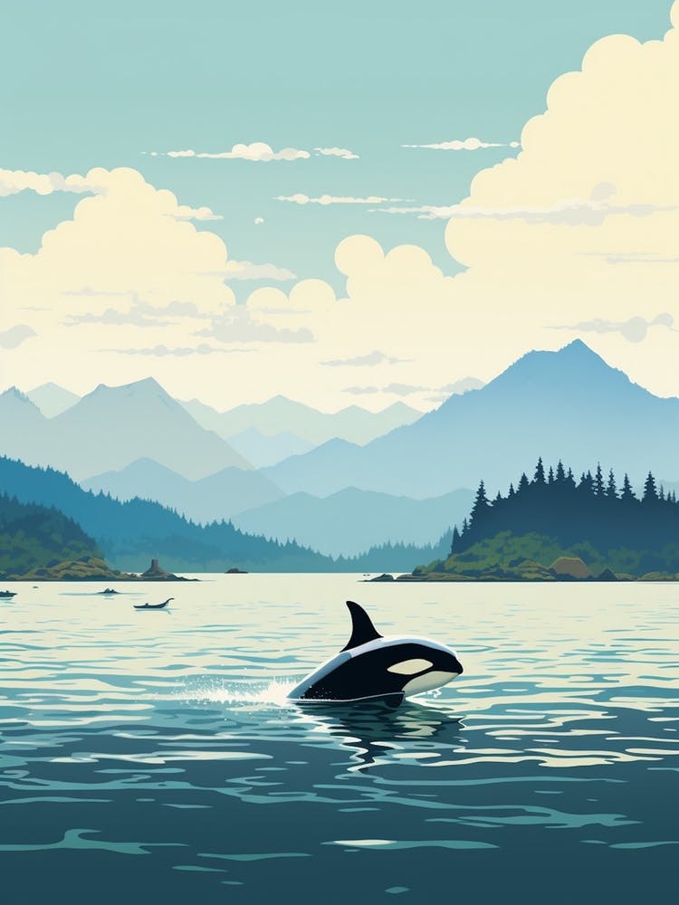 Blue Graphic Design Style Orca Whale 3