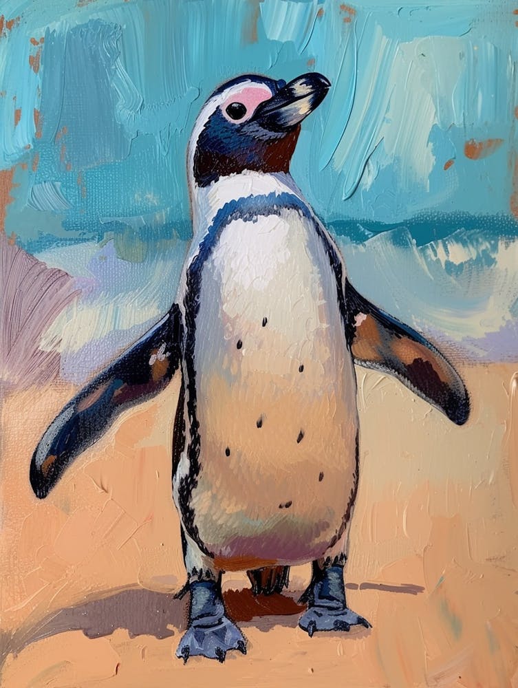 Galapagos Penguin Kangaroo Island Penneshaw Colour Block Painting 2