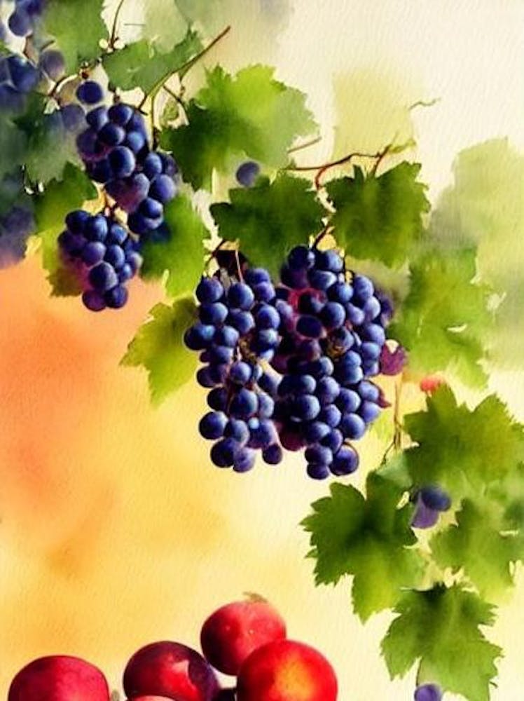 Grapes 2 Italian Watercolour fruit