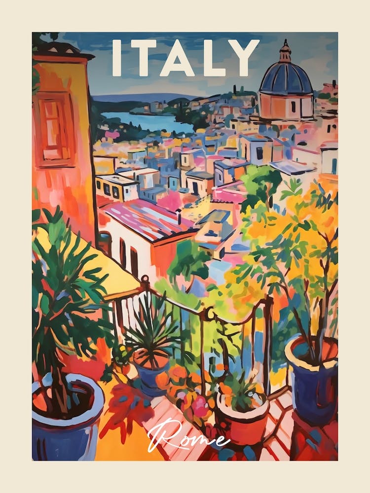 Rome Italy 2 Fauvist Painting Travel Poster
