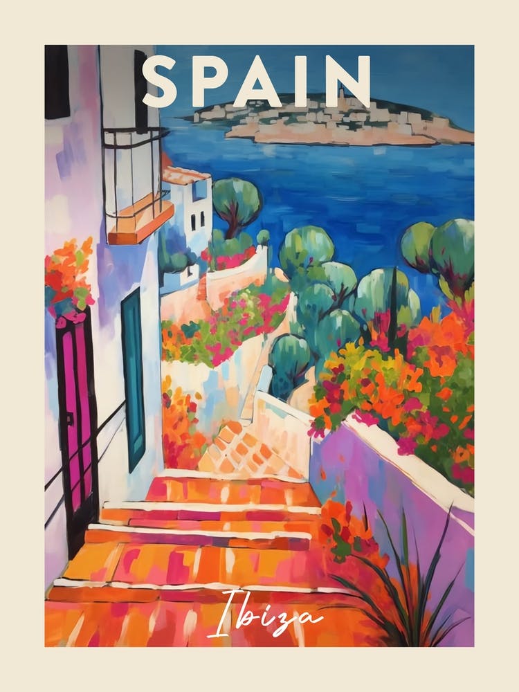 Ibiza Spain 4 Fauvist Painting  Travel Poster