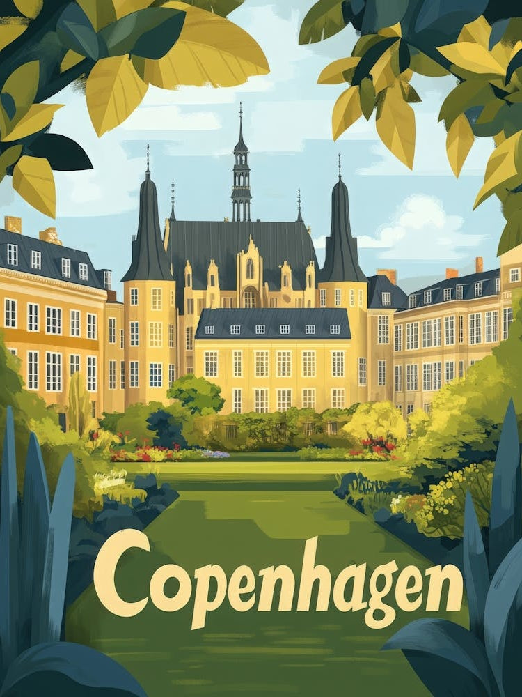 Aihrgdesign A Mid Century Modern Travel Poster For Copenhagen 1