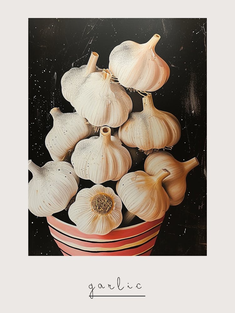 Art Deco Garlic 1 Poster