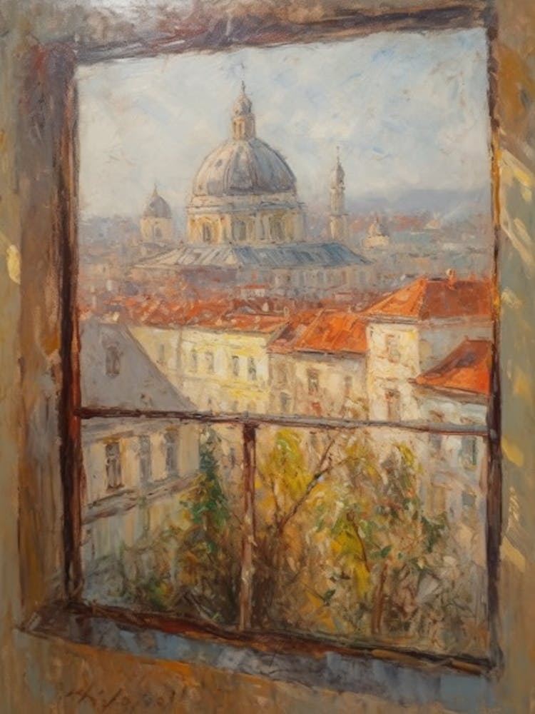 Window View Of Vienna In The Style Of Impressionism 2