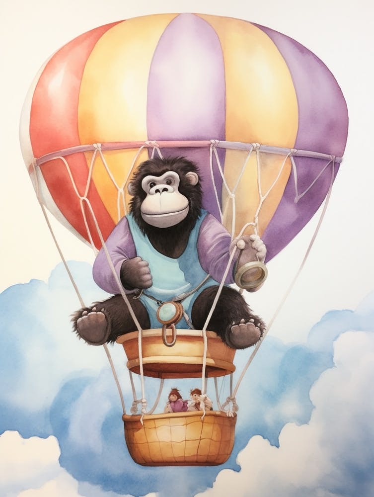 Baby Gorilla 1 In A Hot Air Balloon
