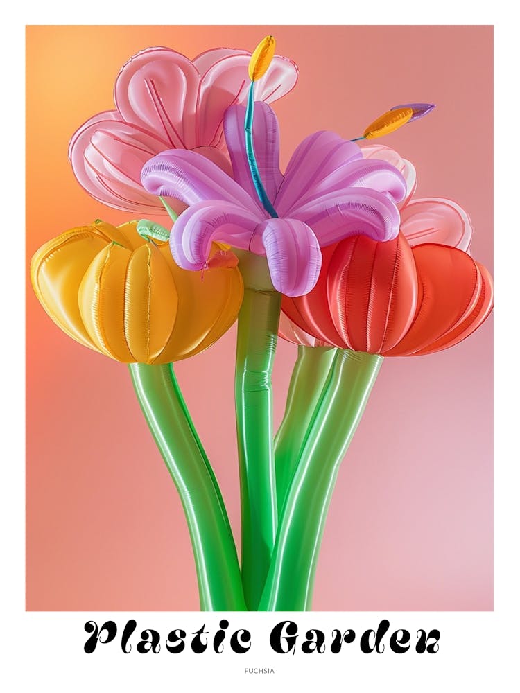 Dreamy Inflatable Flowers Poster Fuchsia 2