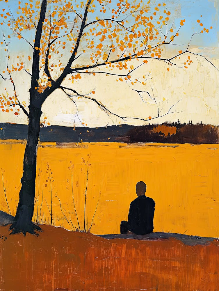 Man Sitting Under A Tree, Sweden