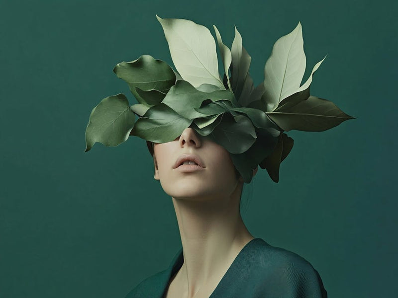 Woman With Leaves On Her Head