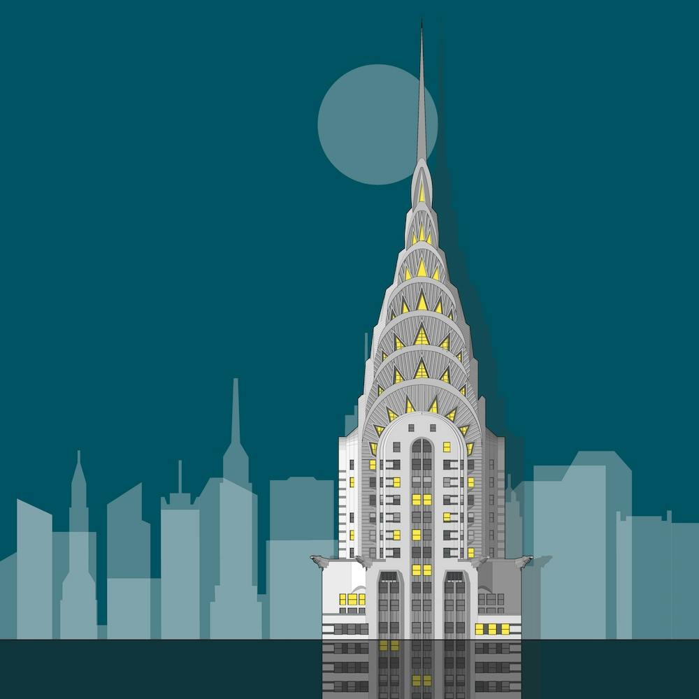 Chrysler Building Blue