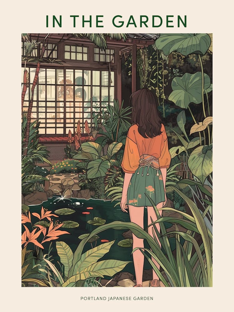 In The Garden Poster Portland Japanese Garden Usa 4