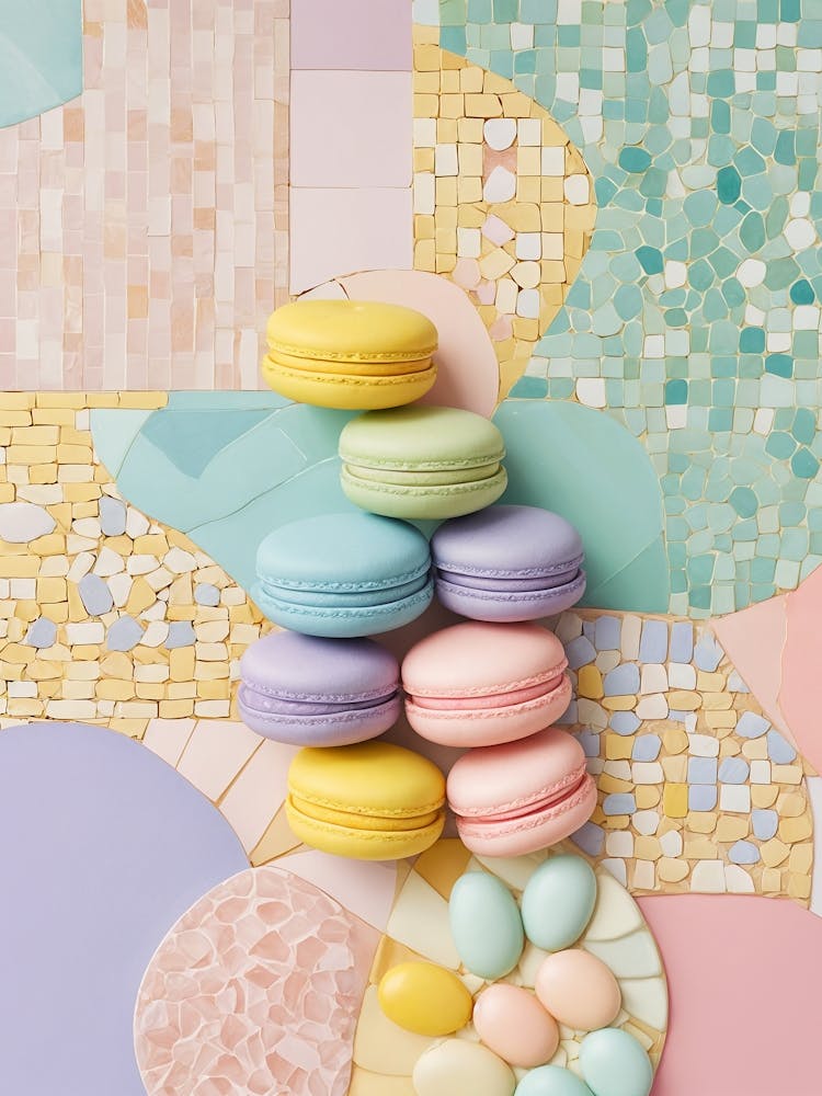 Mosaïque Macarons Pastel
