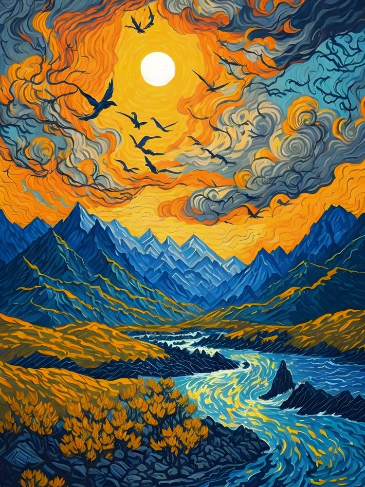 Sunset In The Mountains