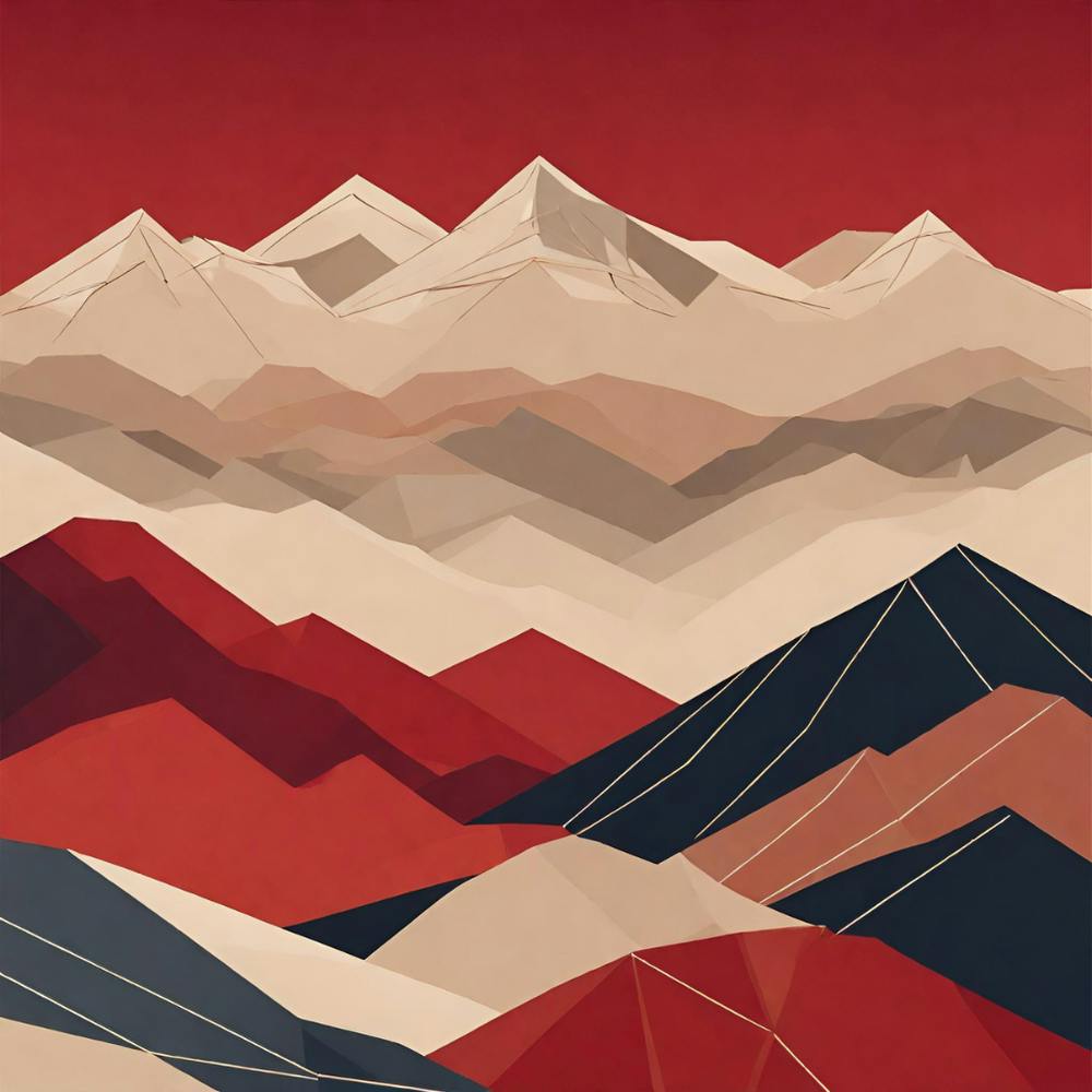 Multi-Layered Geometric Abstract Mountains