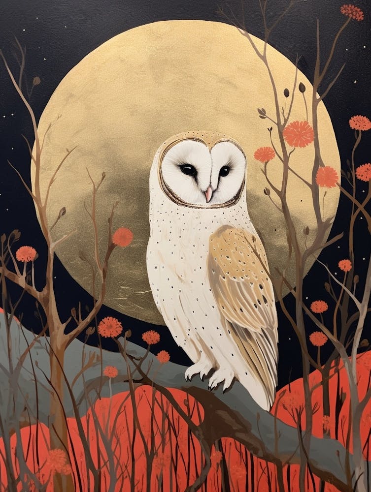 Bird Illustration Barn Owl 2