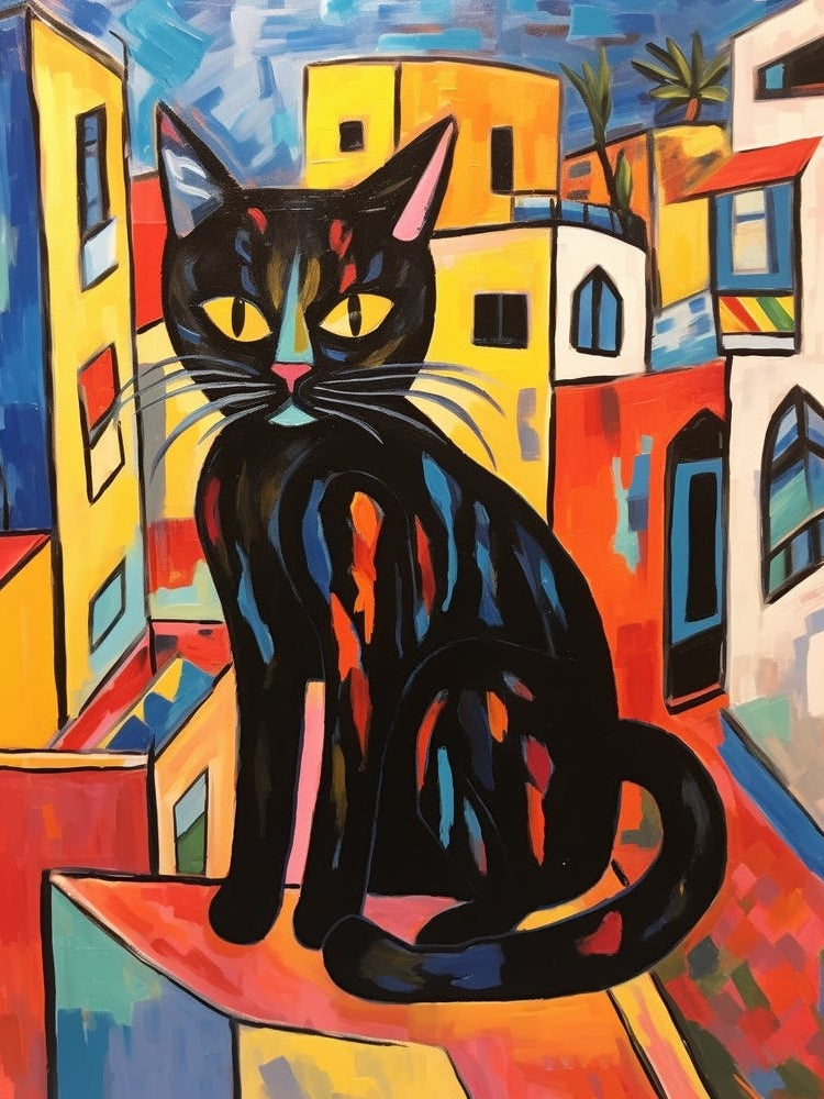 Painting Of A Cat In Tel Aviv Israel 2