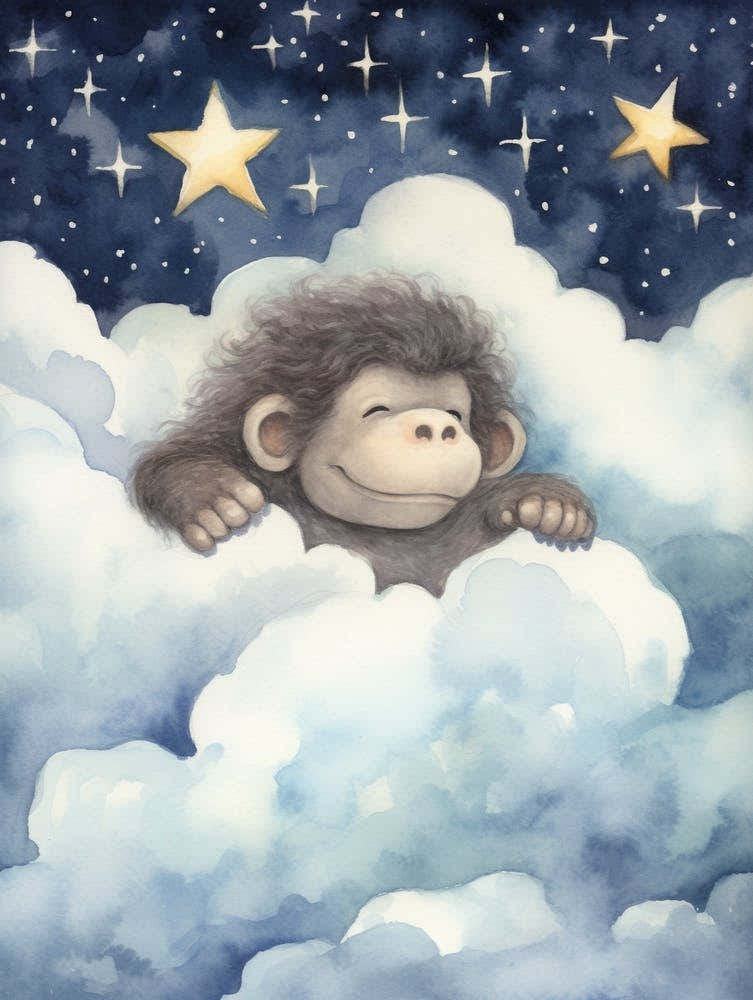 Baby Gorilla 4 Sleeping In The Clouds