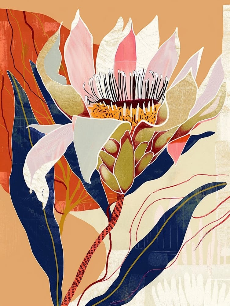 Colourful Flower Illustration Protea 2