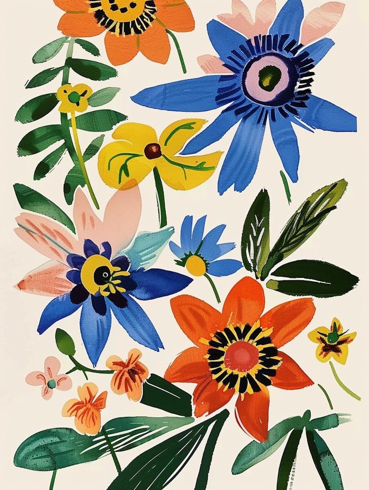 Painted Florals Passionflower 1