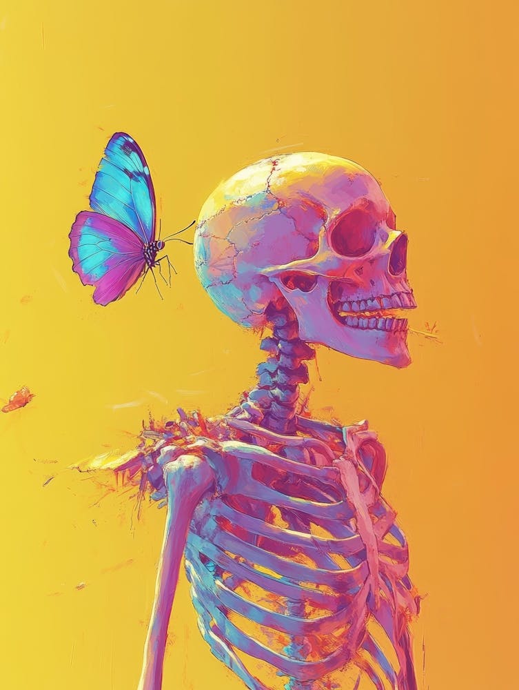 Skeleton With Butterfly 1