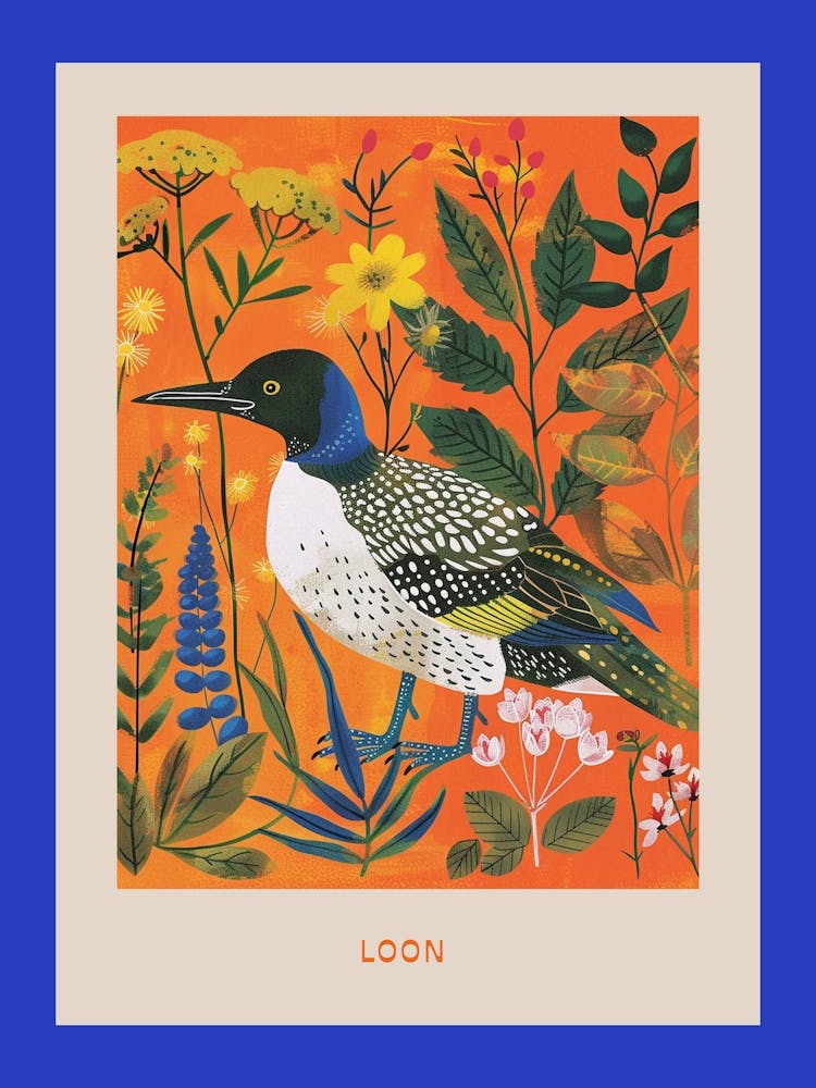 Poster d'oiseaux de printemps Plongeon 1