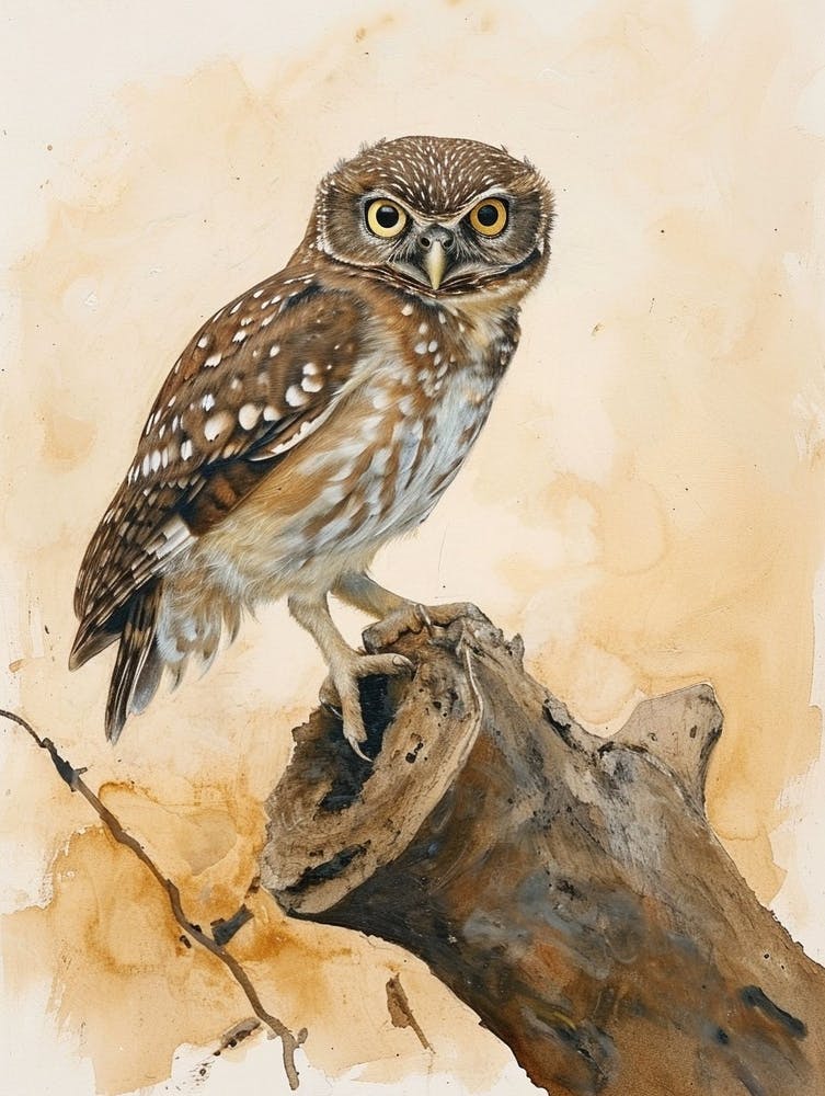 Burmese Fish Owl Painting 2