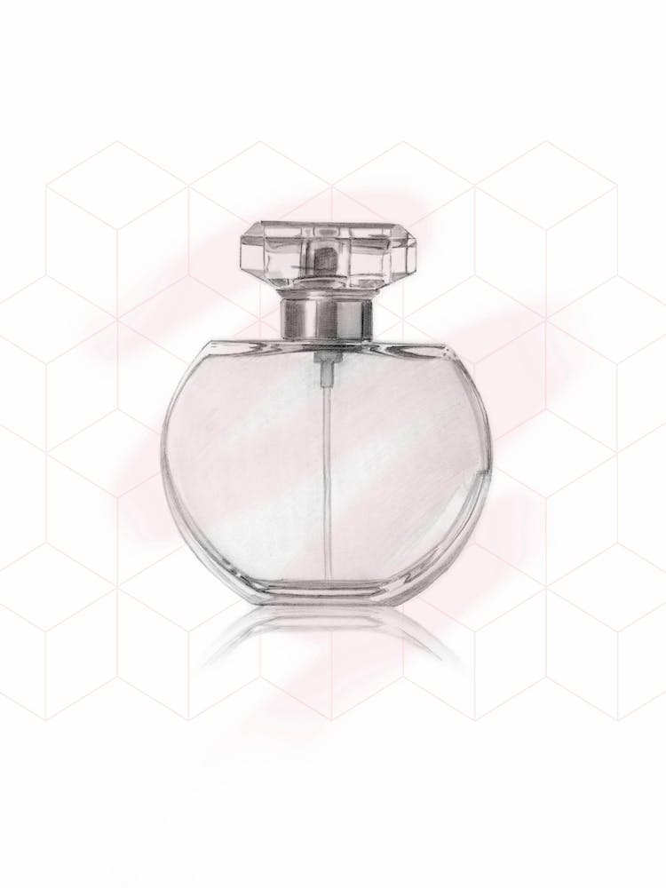 Perfume Bottle Geometric Pink Pattern
