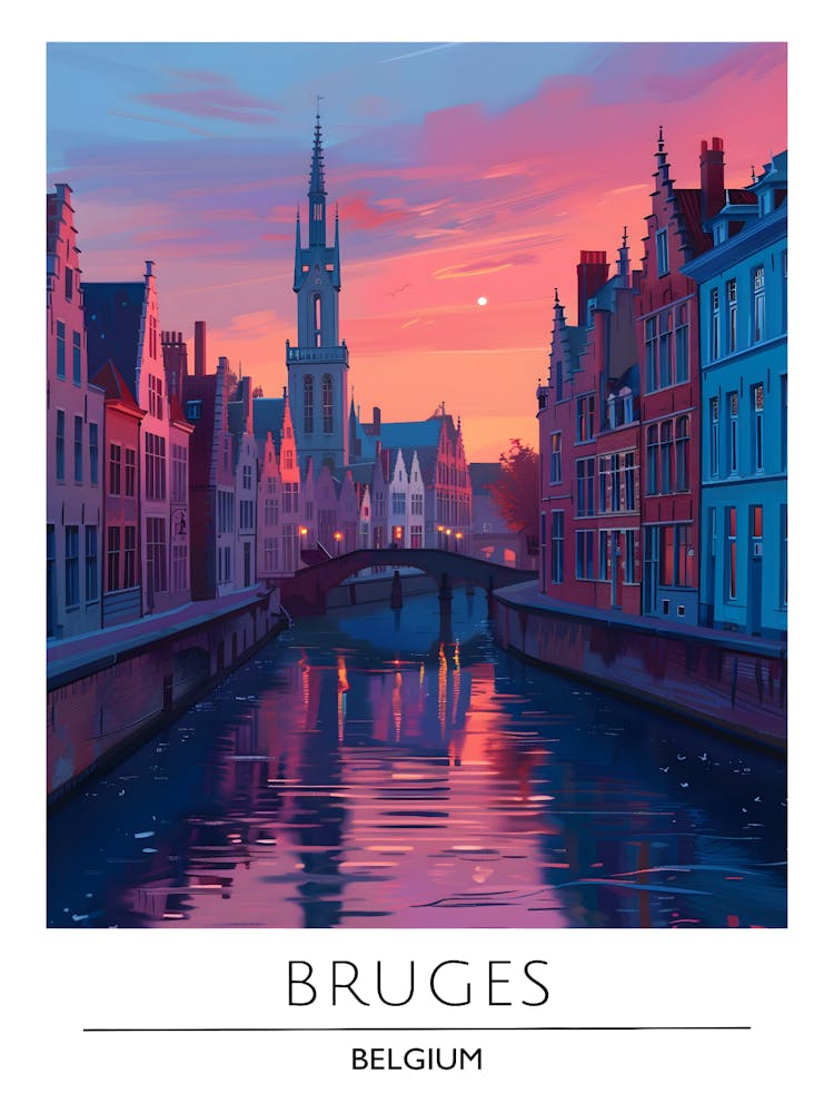 Bruges At Sunset