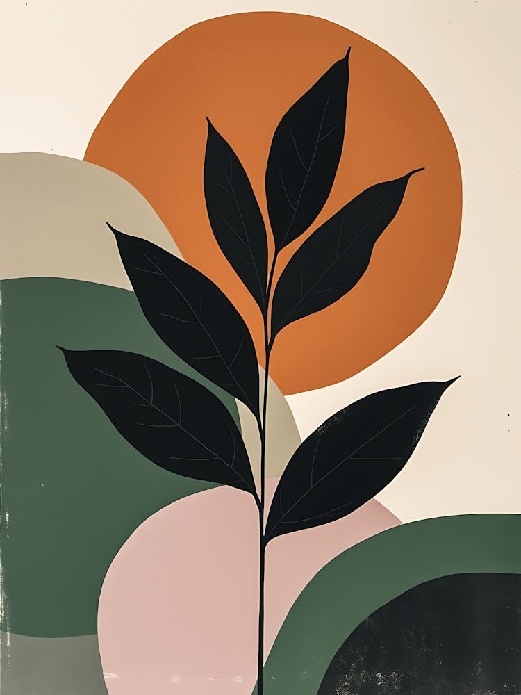 Graceful Floral Silhouettes in Pastel Harmony