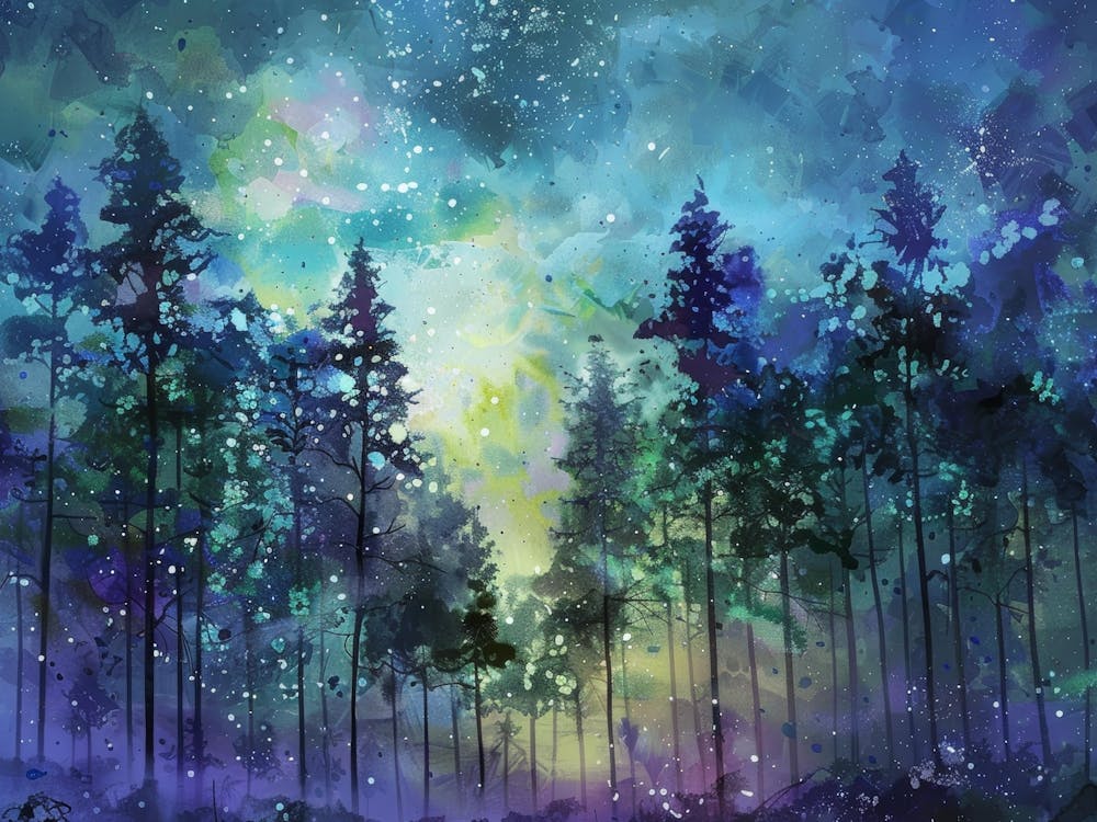 Ciel nocturne forestier