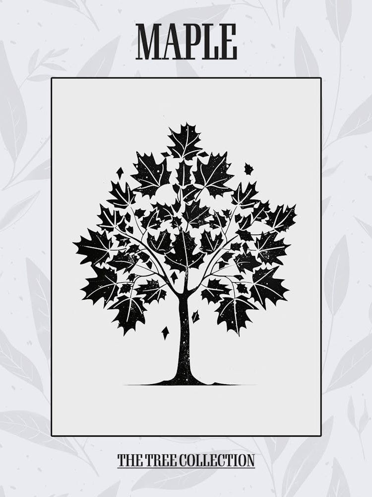 Maple Tree Simple Geometric Nature Stencil 1 Poster