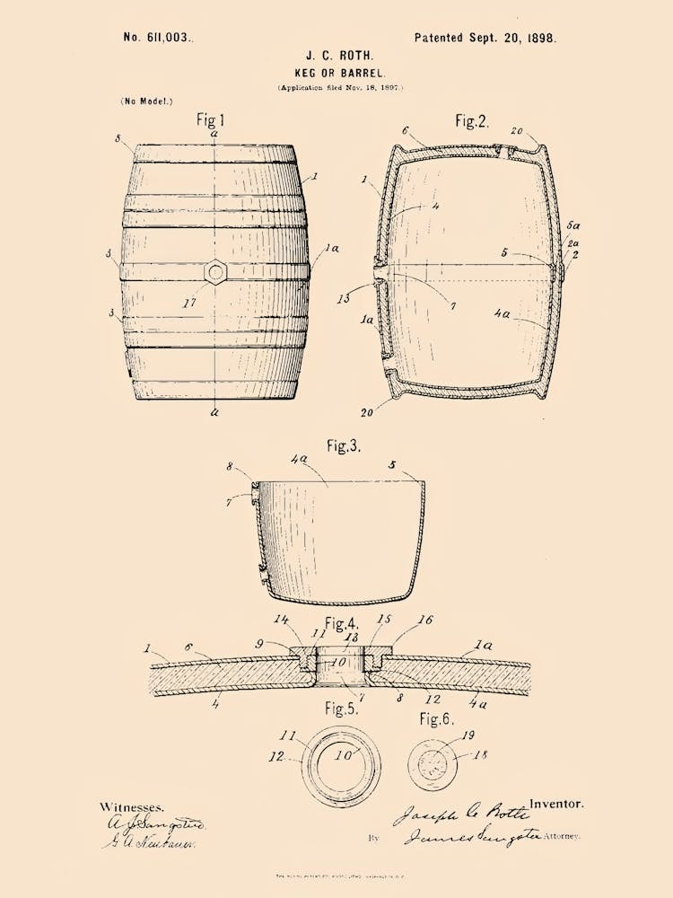 Barrel Patent Vintage Poster