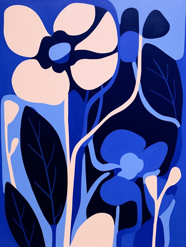 Blue Flower Illustration Calla Lily