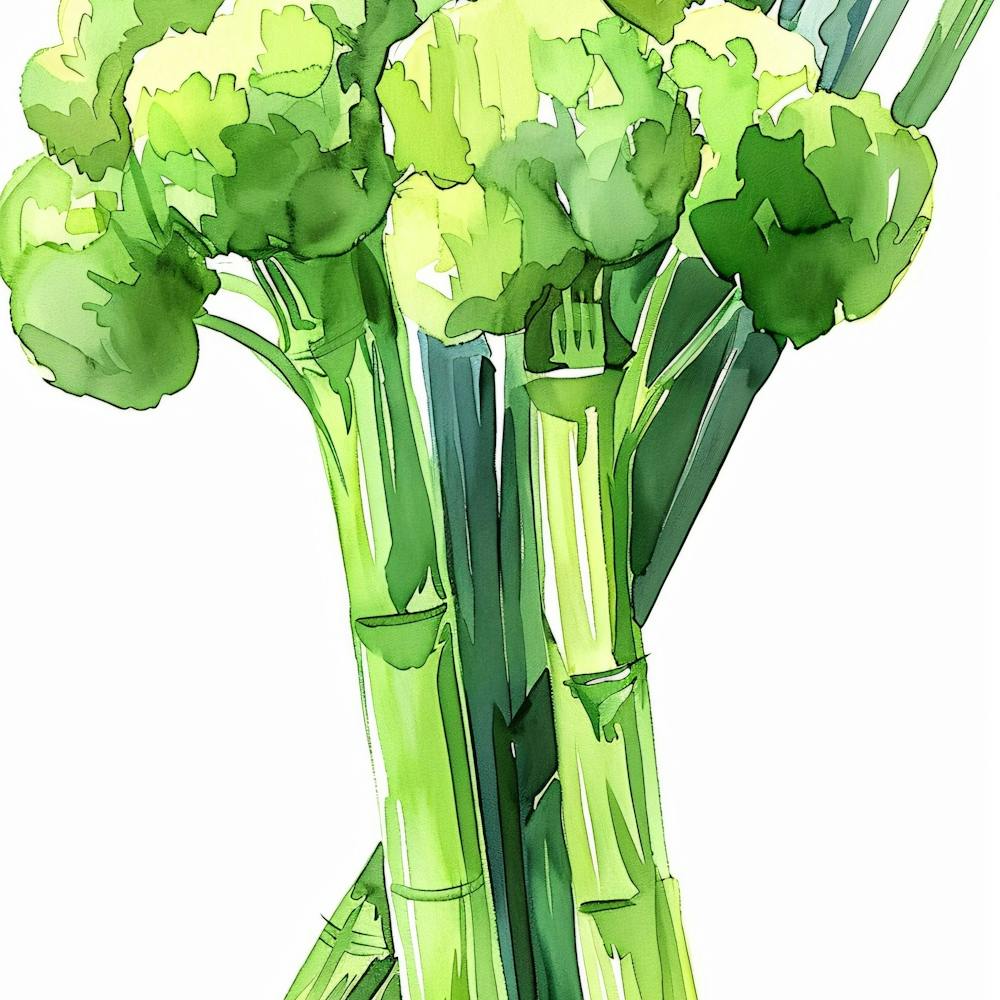 Watercolor Illustration Of Broccoli