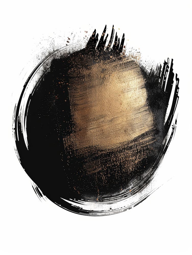 Abstract Black And Gold Painting 82