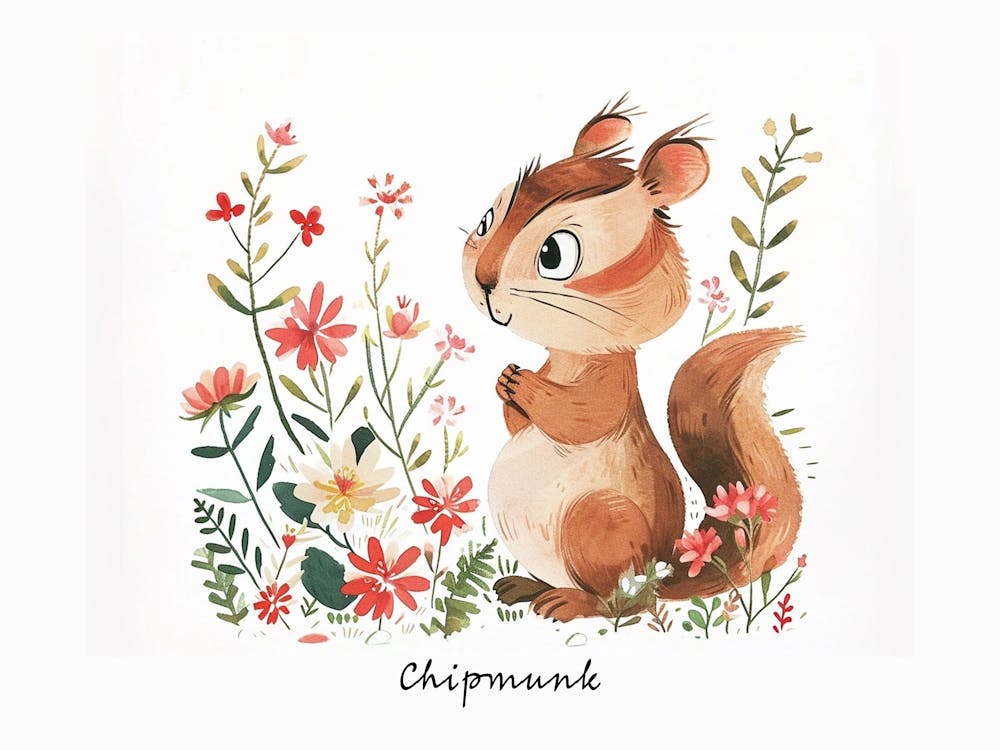 Little Floral Chipmunk 4 Poster