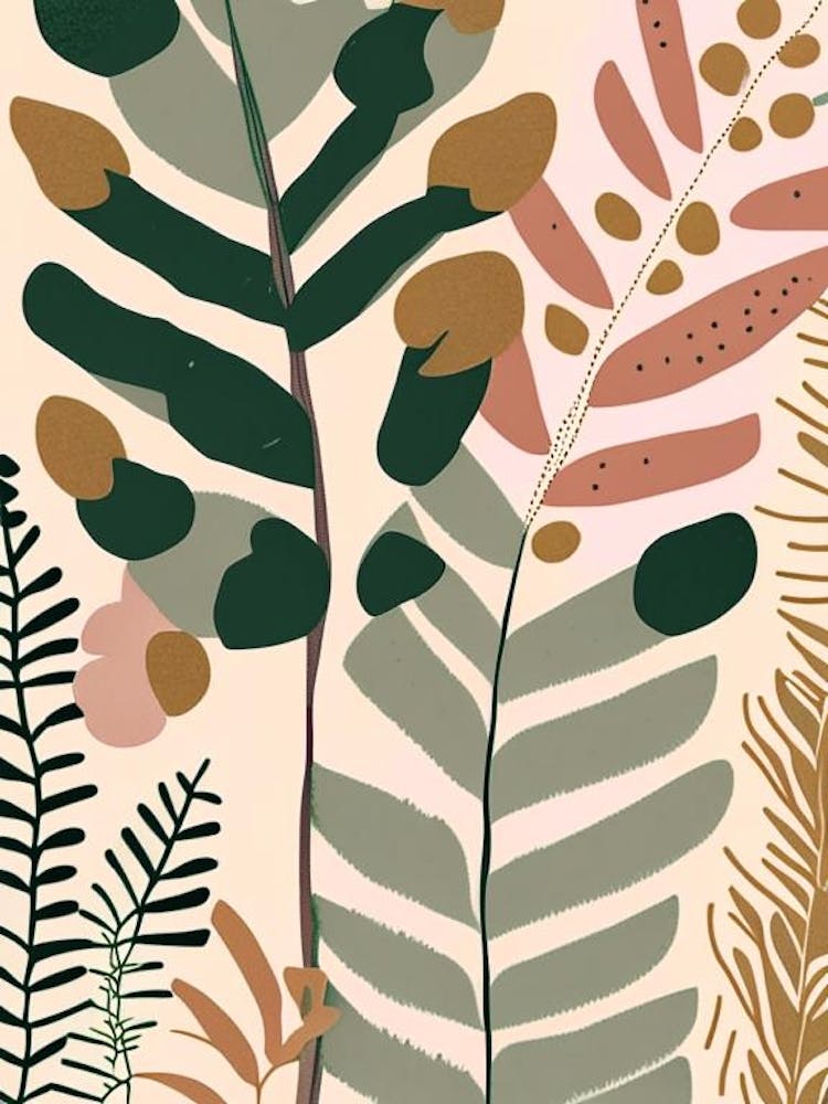 Christmas Fern Wildflower Modern Muted Colours 1