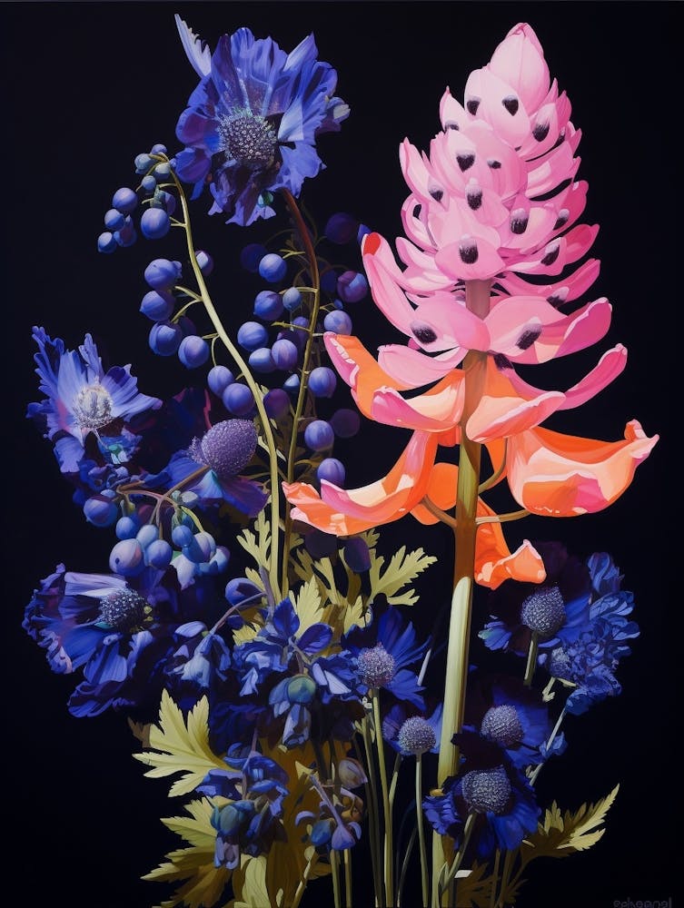 Surreal Florals Aconitum 1 Flower Painting