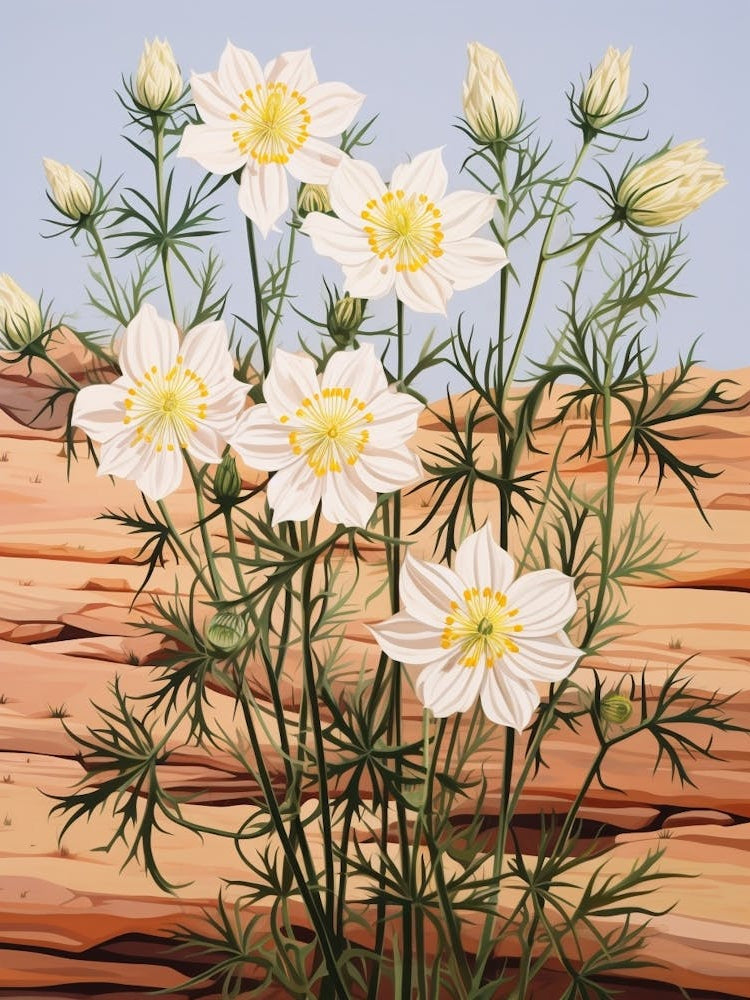 Love In A Mist Nigella 4 Flower Painting