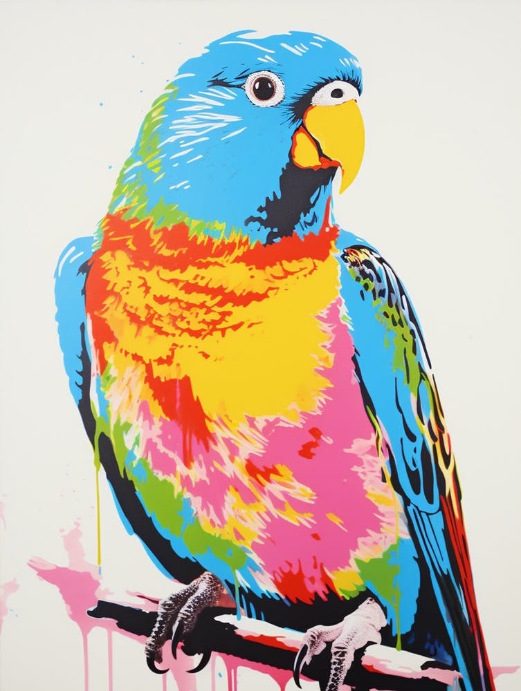 Oiseau Style Andy Warhol Merlebleu 4