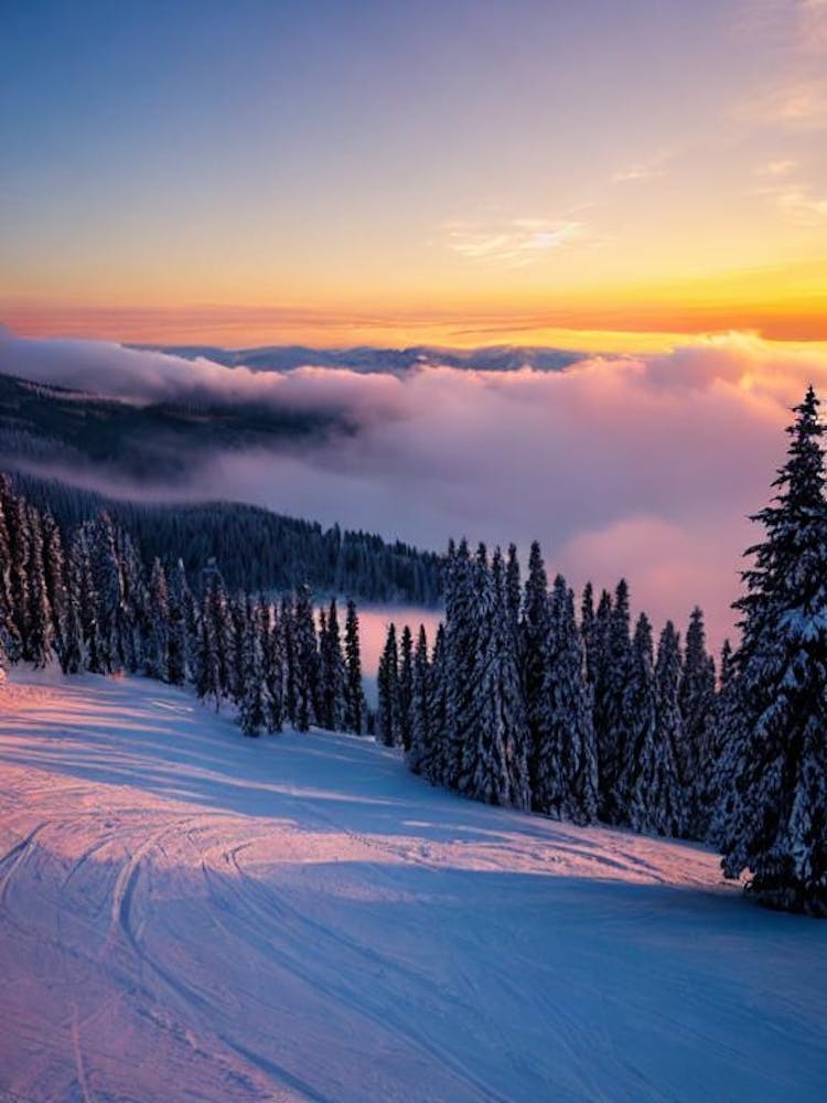 Jahorina, Bosnia And Herzegovina Sunrise Skiing Poster