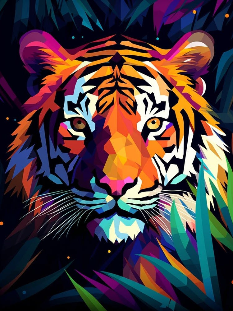 Tiger Geometric Abstract 4