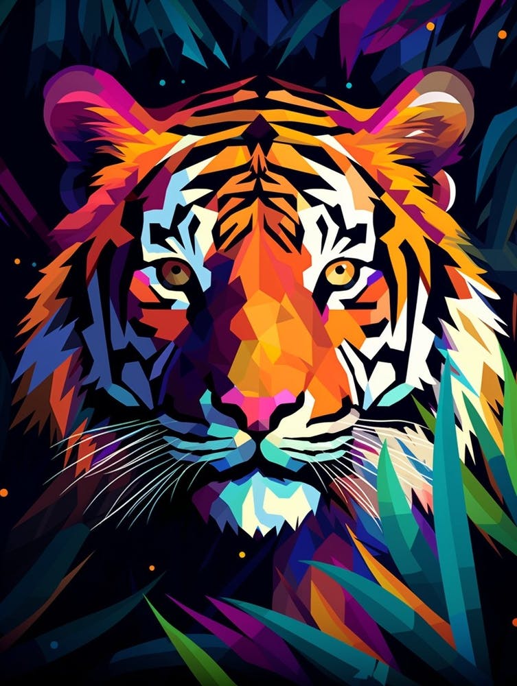 Tiger Geometric Abstract 4