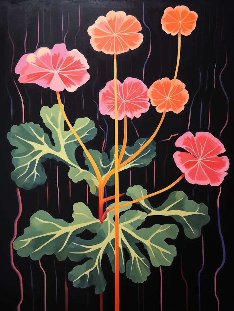 Geranium 2 Hilma Af Klint Inspired Flower Illustration