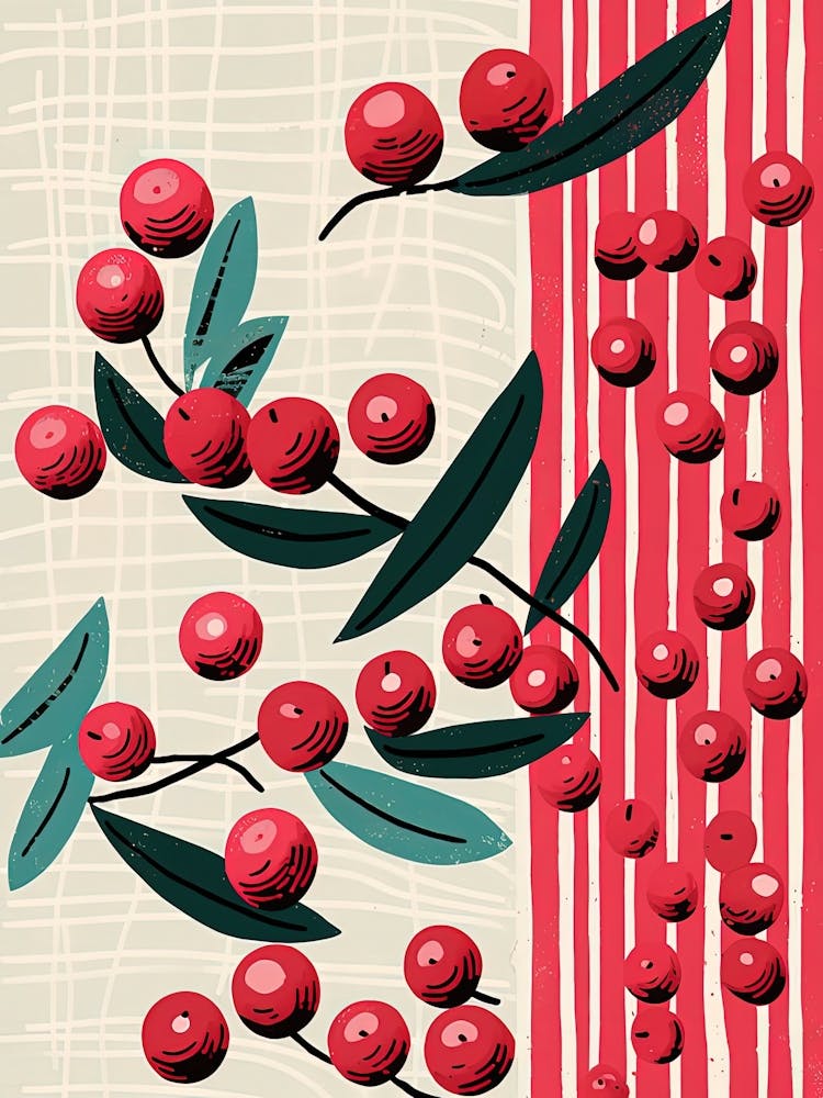 Cranberries Fruit Summer Illustration 4