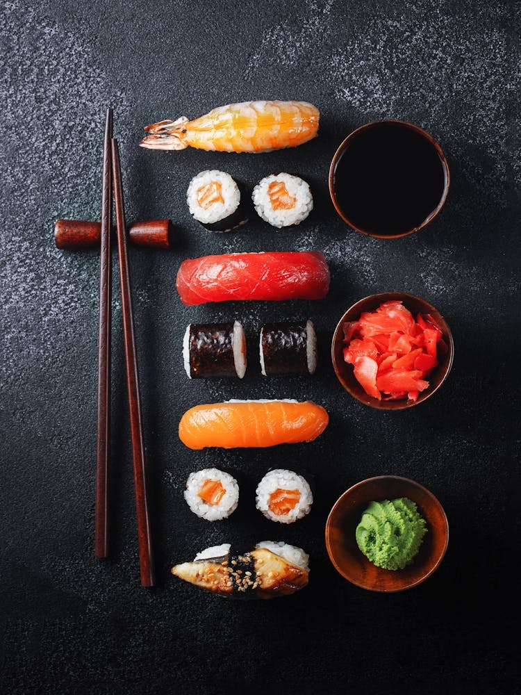 Sushi (Japan, Japanese cuisine) — Food kitchen poster/blackboard, photo art