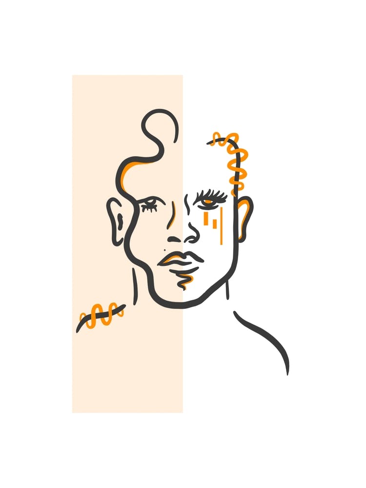 Abstract Orange Portrait 