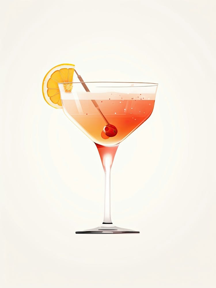 Watercolour  Bellini Floral Infusion Cocktail 4